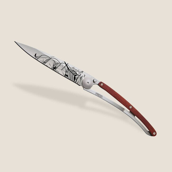 Deejo Coralwood coltello pieghevole Tattoo Corsair