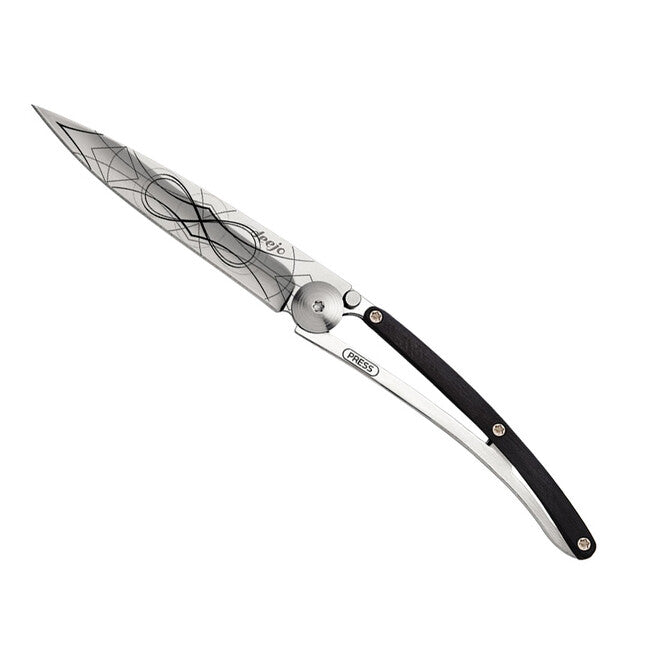 Deejo Tattoo coltello di chiusura in legno d'ebano infinito