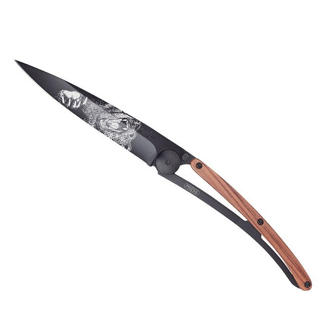 Deejo Tattoo coltello da chiusura, grizzly nero corallo