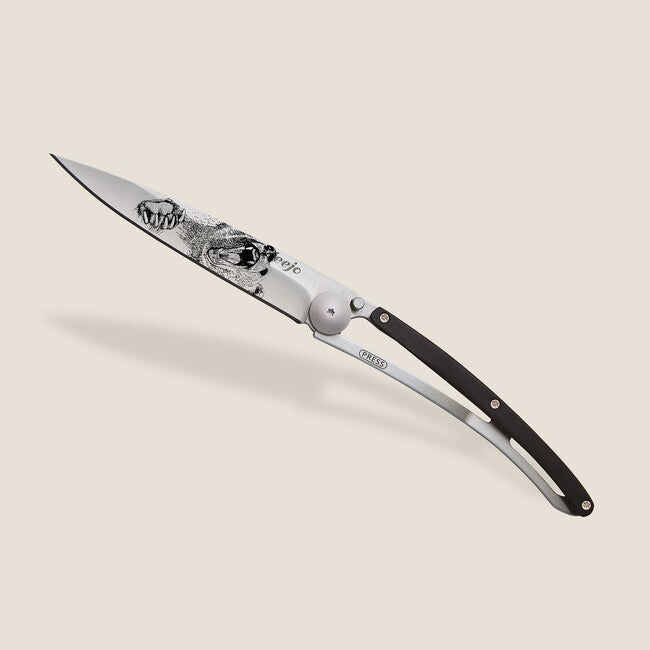 Deejo Tattoo grizzly coltello di chiusura in legno d'ebano