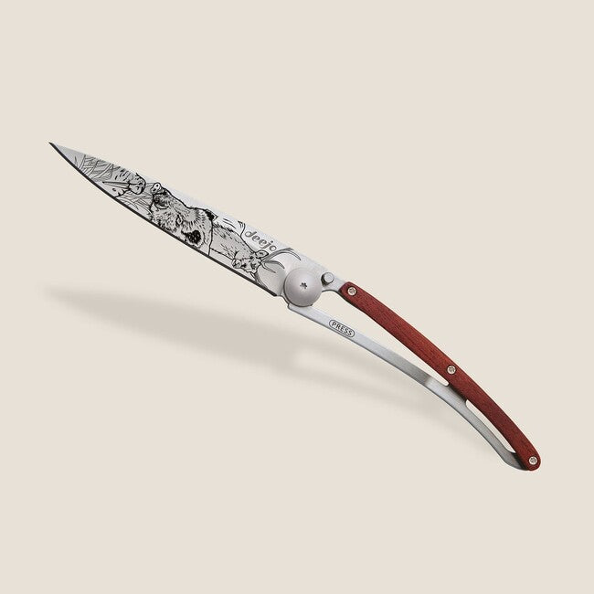 Deejo Tattoo Hunting coltello pieghevole, coralwood