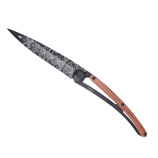 Deejo Tattoo mandala coltello di chiusura, black coralwood