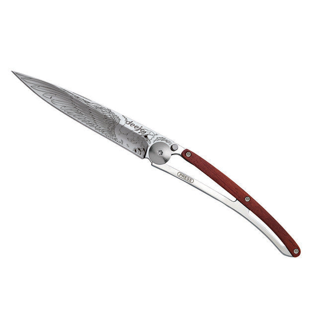 Deejo Tattoo Coltello di chiusura Specchio corallo Aquila