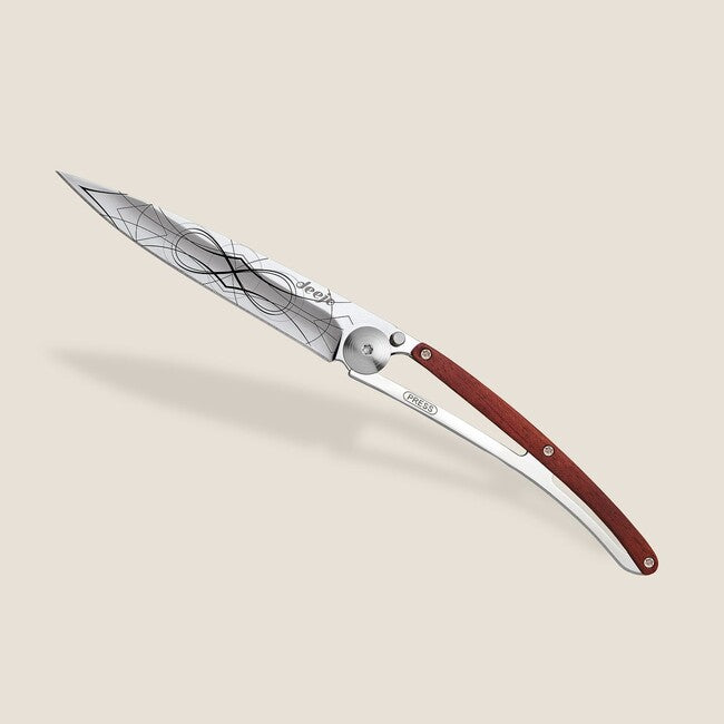 Deejo Coralwood Infinity coltello di chiusura a specchio per tatuaggi