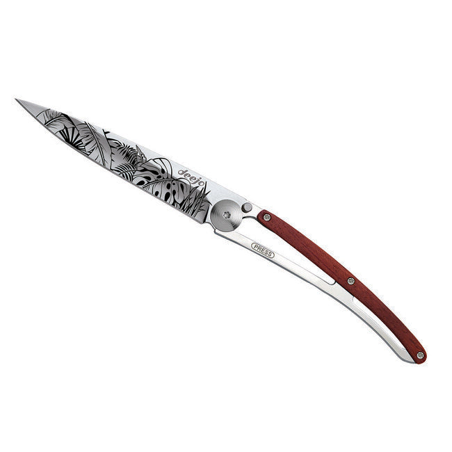 Deejo Tattoo Coltello pieghevole Specchio coralwood Jungle
