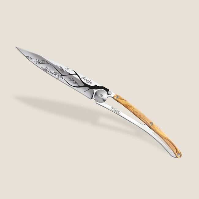 Deejo Tattoo coltello chiusura Specchio legno d'ulivo Albero