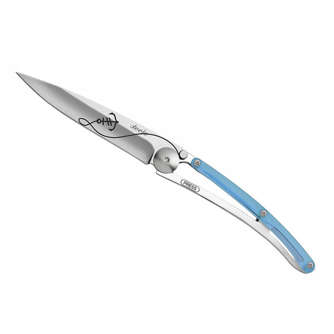 Deejo chiusura coltello tatuaggio blu ancora