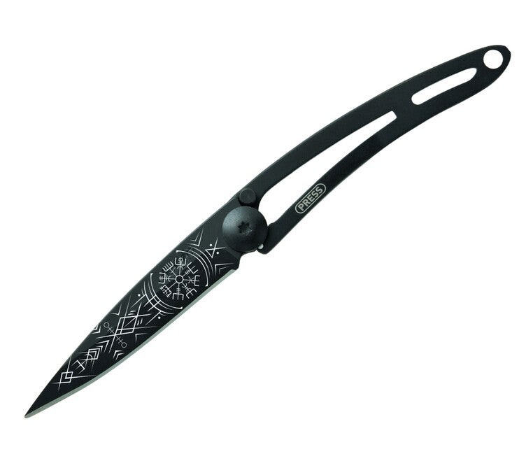 Deejo Tattoo Vichingo Nudo coltello pieghevole Vegvisir