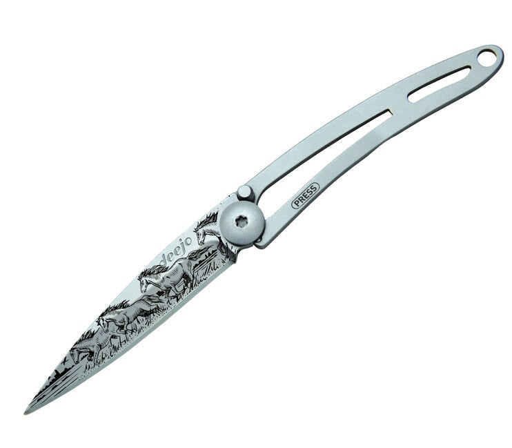 Deejo Tatuaggio con chiusura a coltello Cavalli selvaggi nudi