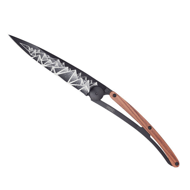 Deejo Tattoo trek coltello da chiusura, black coralwood