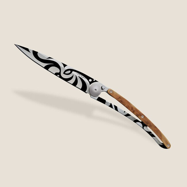 Deejo Tattoo Tribale coltello di chiusura in legno di ginepro