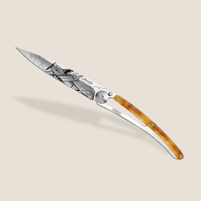 Deejo Tattoo Tartaruga coltello di chiusura specchio guscio di tartaruga aviazione