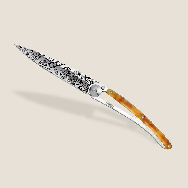 Deejo Tattoo Coltello di chiusura Specchio di tartaruga Guscio di tartaruga Polinesia