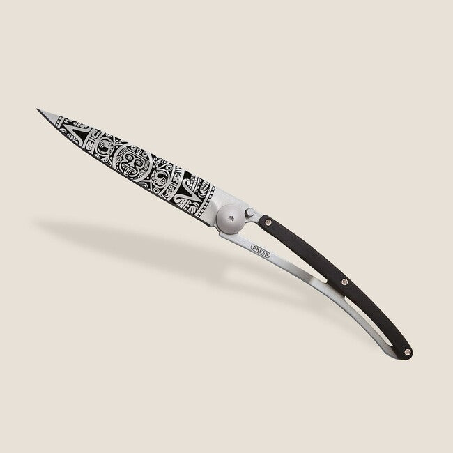Deejo Tattoo coltello di chiusura legno Sole azteco