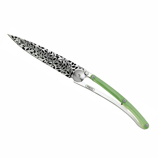 Deejo Coltello di chiusura tatuaggio verde Natura