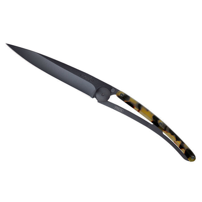 Deejo Turtle Grezzo coltello di chiusura a guscio di tartaruga
