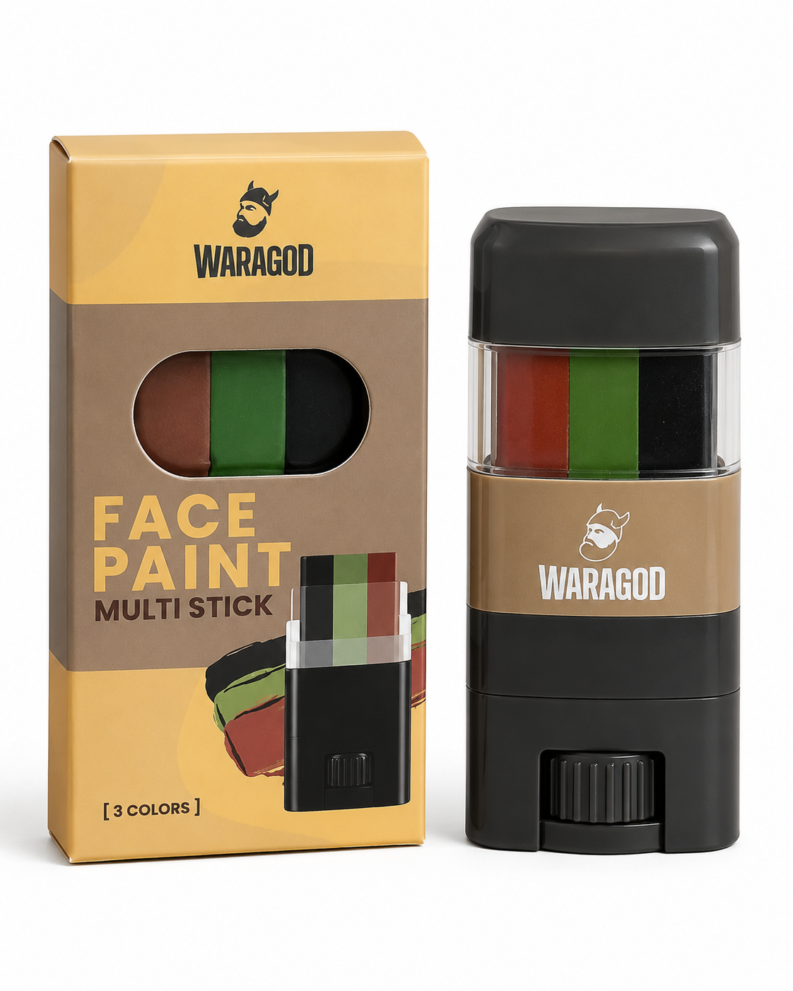 WARAGOD pittura mimetica per il viso in stick, 3 colori