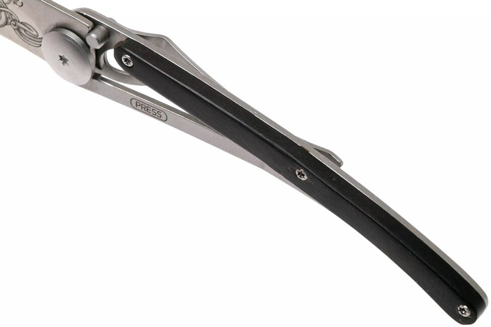 Deejo Tattoo coltello da chiusura vichingo in legno d'ebano