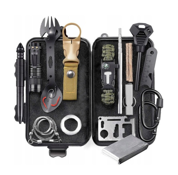 DRAGOWA Tactical Kit di sopravvivenza per il campeggio, cenere, grande