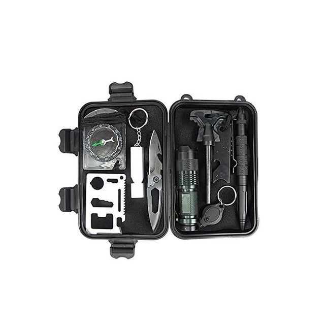 DRAGOWA Tactical Kit di sopravvivenza all'aperto 10in1 Pino, piccolo