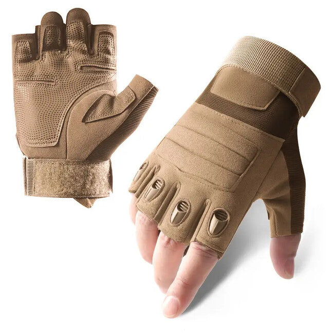 DRAGOWA Tactical Guanti tattici corti Pino, kaki