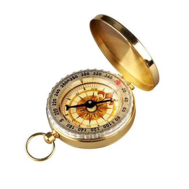 DRAGOWA Tactical Bussola tascabile in ottone con luminescenza Luma, oro