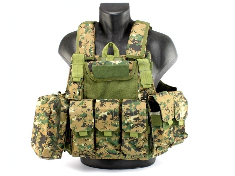 DRAGOWA Tactical Gilet per impieghi gravosi, digital woodland