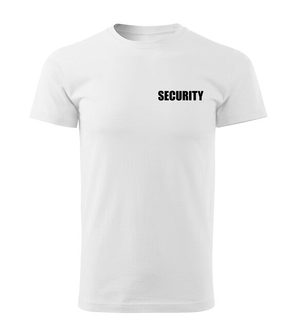 DRAGOWA Maglietta con scritta SECURITY, bianca