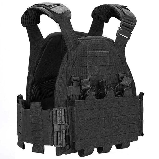 DRAGOWA Tactical Gilet con fibbia a sgancio rapido, nero