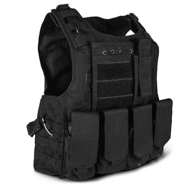 DRAGOWA Tactical Gilet militare per impieghi gravosi, nero