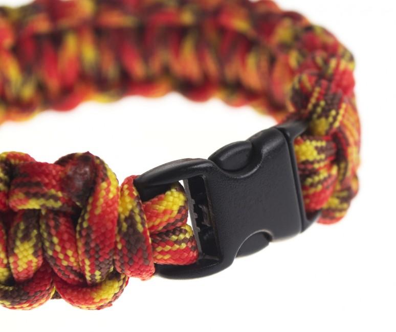 O&T braccialetto paracord, rosso-giallo