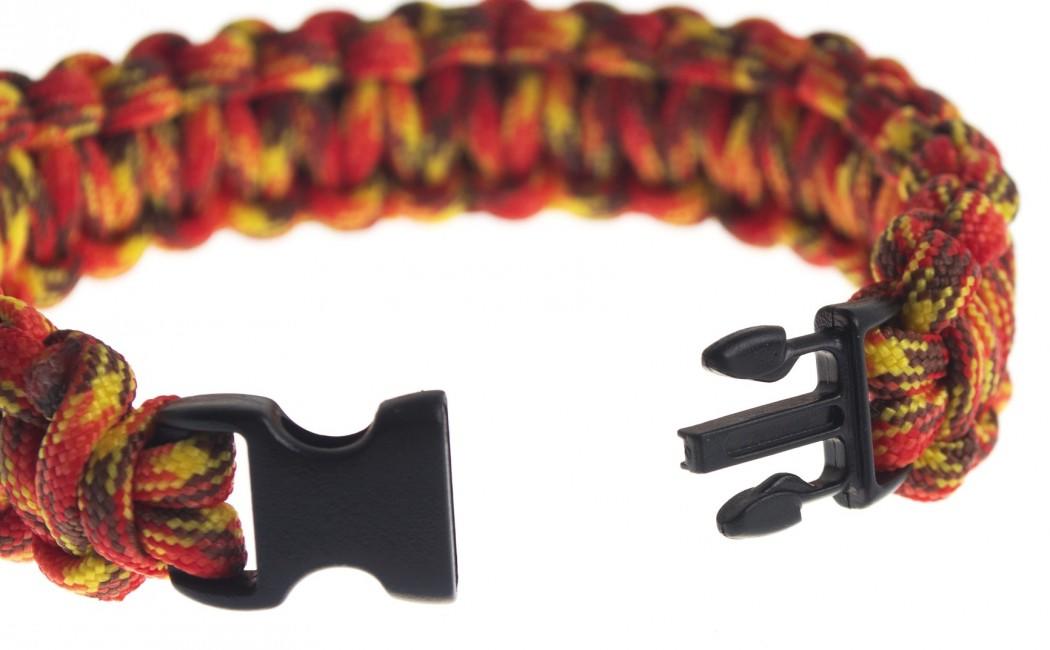 O&T braccialetto paracord, rosso-giallo