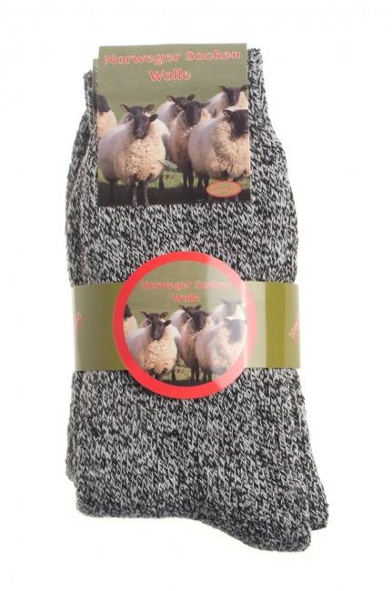 O&T Calzini norvegesi in lana di pecora, grigio, 3 paia