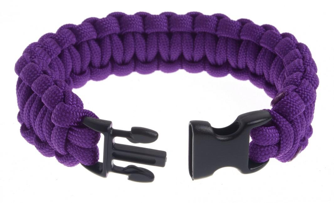 O&T braccialetto paracord, fibbia in plastica, viola