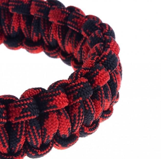 O&T braccialetto paracord, rosso-nero