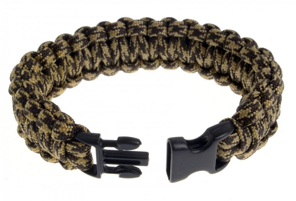 O&T braccialetto paracord, khaki-marrone