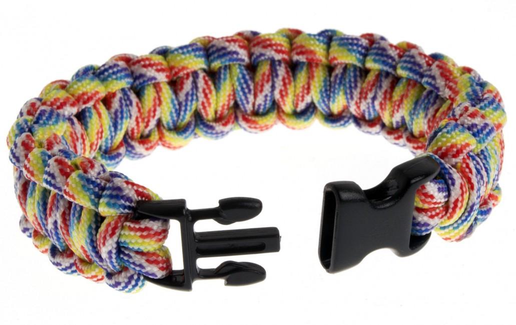 O&T braccialetto paracord, fibbia in plastica, happy day
