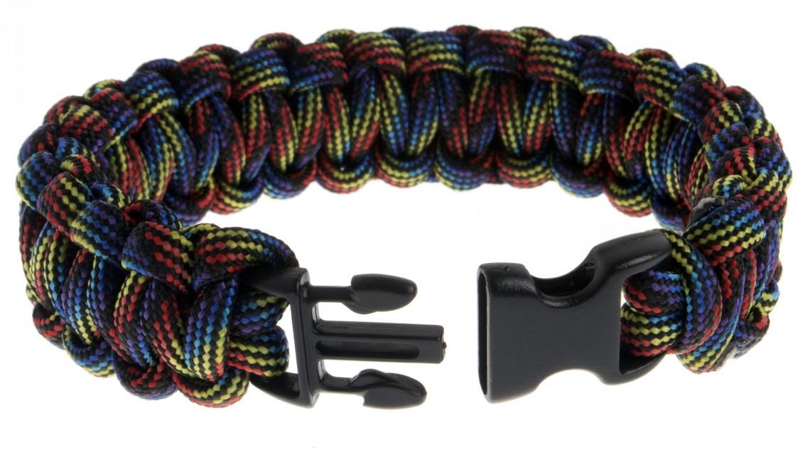 O&T Bracciale in paracord con fibbia in plastica, Happy Night