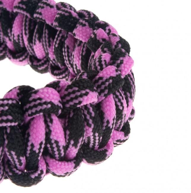 O&T braccialetto paracord, rosa-nero