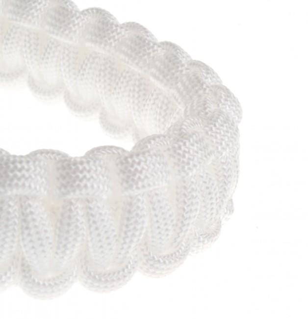 O&T braccialetto paracord, fibbia in plastica, bianco