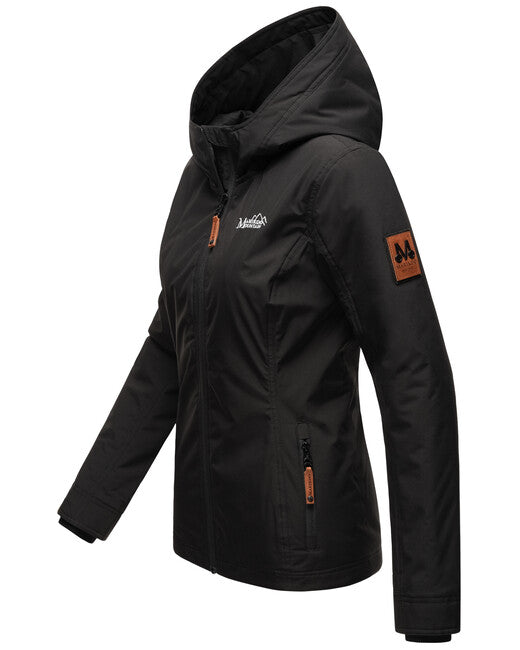 Marikoo BROMBEERE giacca transitoria da donna con cappuccio, nera