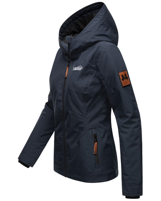 Marikoo BROMBEERE giacca da donna per mezza stagione con cappuccio, blu navy