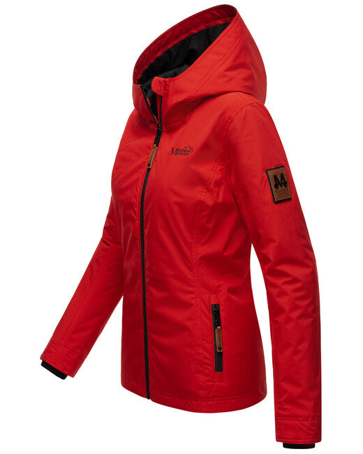 Marikoo BROMBEERE giacca transitoria da donna con cappuccio, rossa