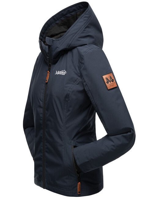 Marikoo BROMBEERE giacca da donna per mezza stagione con cappuccio, blu navy