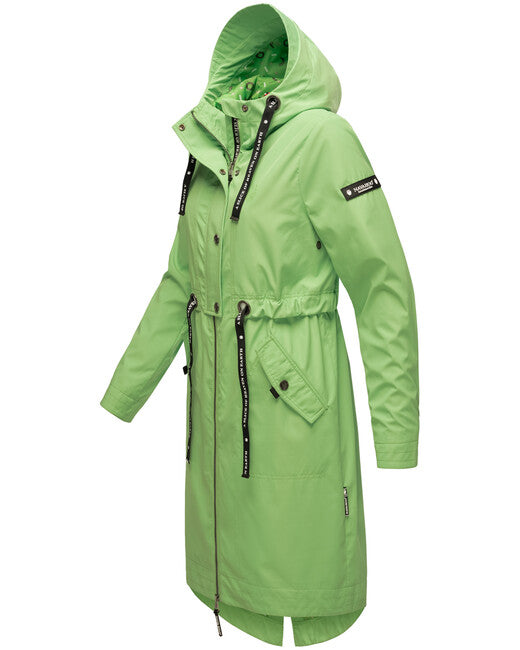 Navahoo Josinaa giacca transitoria da donna con cappuccio, verde giada