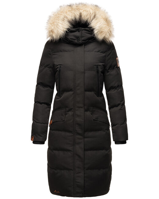 Marikoo Schneesternchen giacca invernale da donna con cappuccio, nera