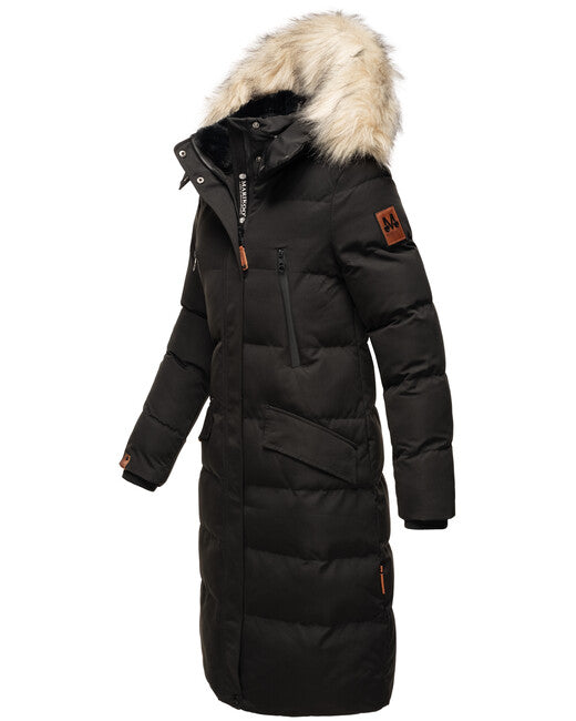 Marikoo Schneesternchen giacca invernale da donna con cappuccio, nera