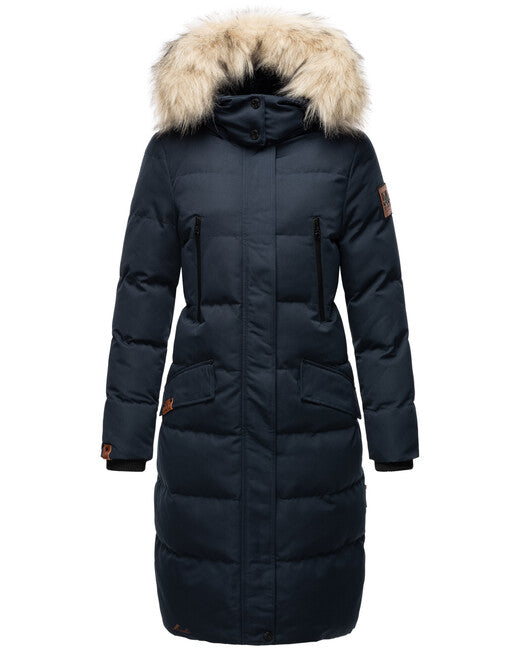 Marikoo Schneesternchen giacca invernale da donna con cappuccio, navy