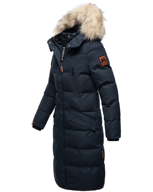 Marikoo Schneesternchen giacca invernale da donna con cappuccio, navy