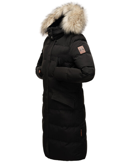 Marikoo Schneesternchen giacca invernale da donna con cappuccio, nera